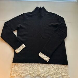 C by Bloomingdales Cashmere Sweater, Black, size smalll, mock turtleneck